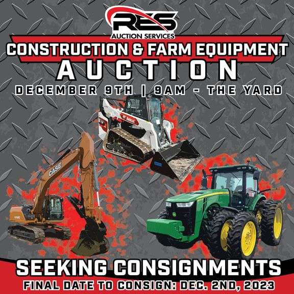 RES Auction Services December 9 2023 Equipment Auction